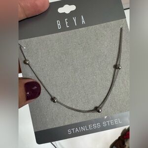 Beya accesories | Silver Beaded Chain Necklace